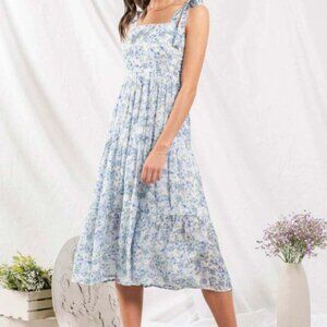 Floral Blue Maxi Dress